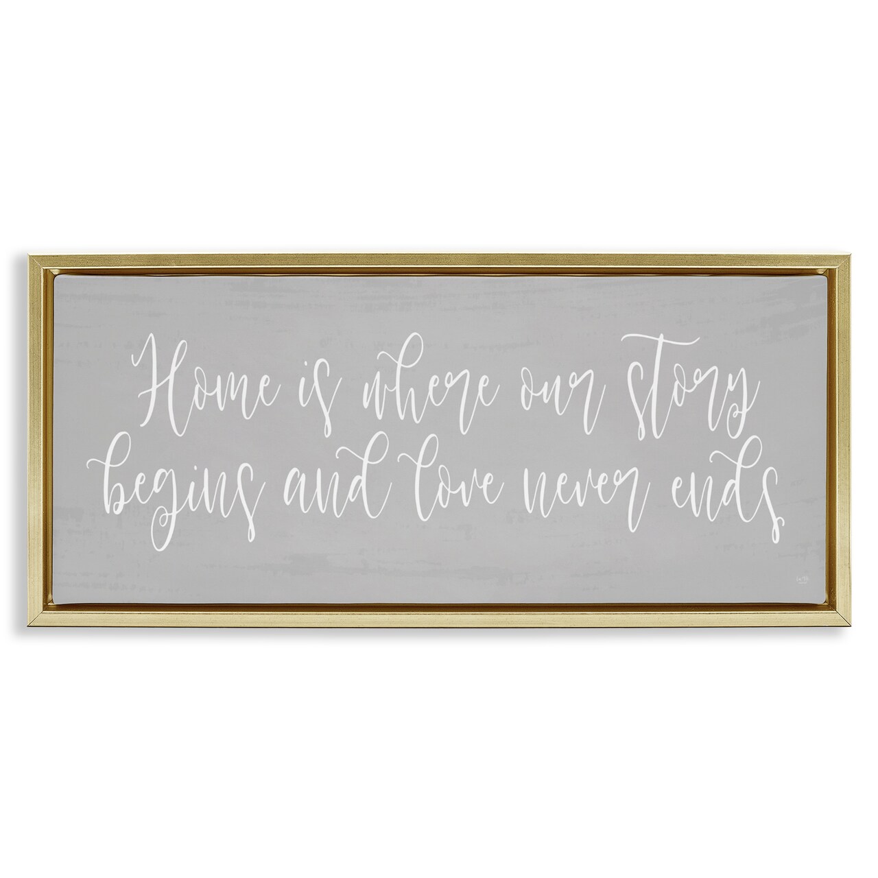 Stupell Industries Love Never Ends Sentiment Floating Frame, design by Lux + Me Designs